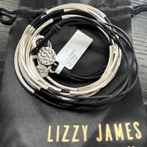 NWT Lizzy James classic bracelet natural black and sterling silver.